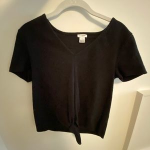JCREW xs black textured tie top